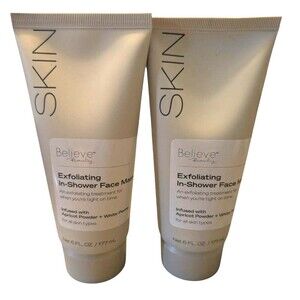 SKIN Exfoliating Quick In Shower Face Mask  Believe Beauty 6 FL Oz Set Of 2